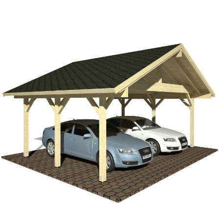 Carportar | Carport med sadeltak 20,6 m2
