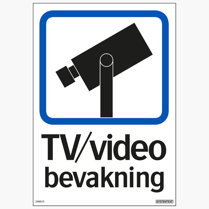 Skyltar | TV/video bevakning - Skylt i aluminium