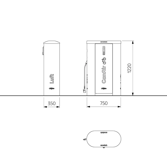 Cykelpumpar | Cykelpump CANAIR ink fundament