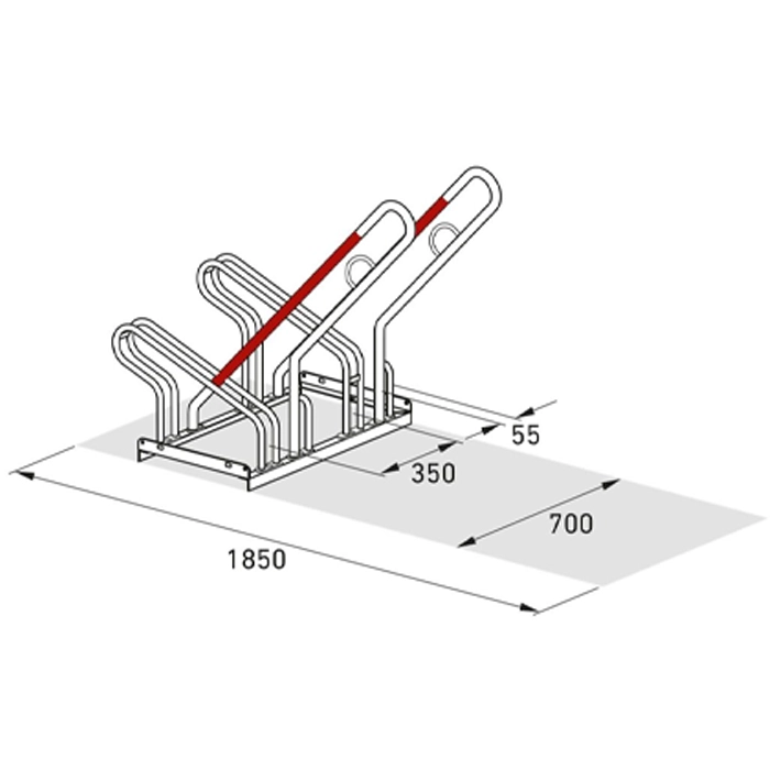 Cykelställ | Cykelställ 2500 - 35 cm mellanrum