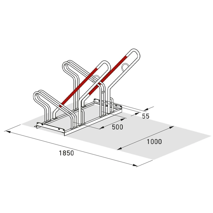 Cykelställ | Cykelställ 2500 XBF - 50 cm mellanrum