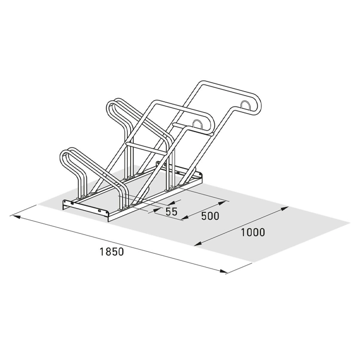 Cykelställ | Cykelställ 2600 XBF - 50 cm mellanrum