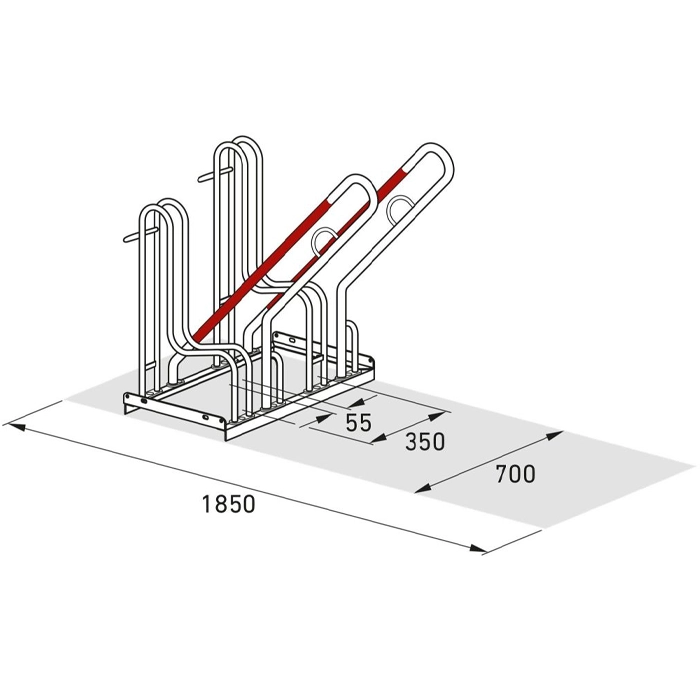 Cykelställ | Cykelställ 4500 - 35 cm mellanrum