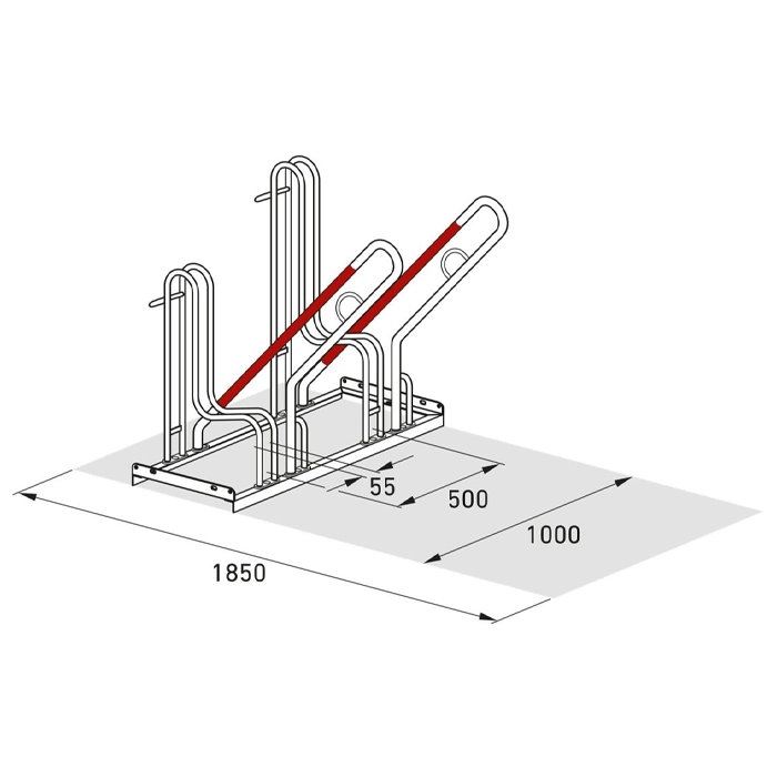 Cykelställ | Cykelställ 4500 XBF - 50 cm mellanrum